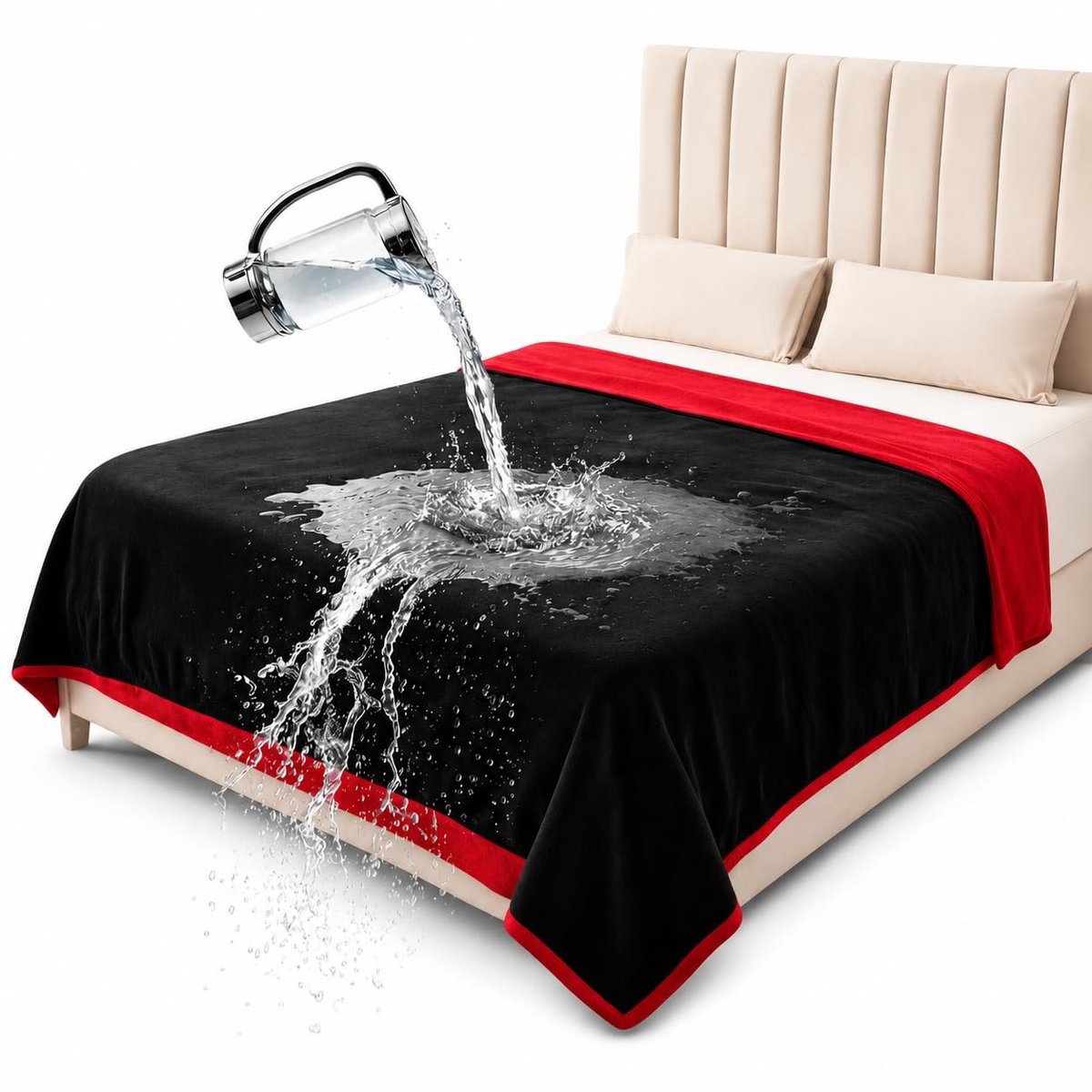 Solidchoice - Waterdichte Deken voor Huisdieren - Rood/Zwart 152x203cm