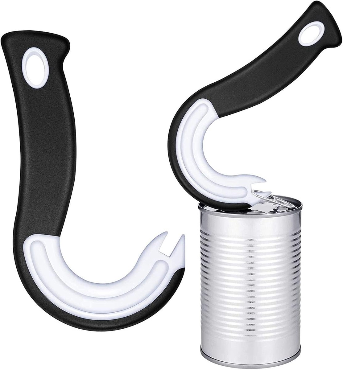 Bobypet - J-vormige Blikopener - Ring Pull Opener met Antislip Handvat - Moeiteloos Blik Openen - Keukenhulp voor Ouderen en Artritis