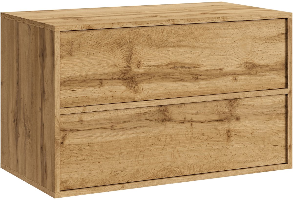 Badplaats Wastafelkast Mali 80 cm – Eiken – Badkamerkast – Hangend Wastafelmeubel