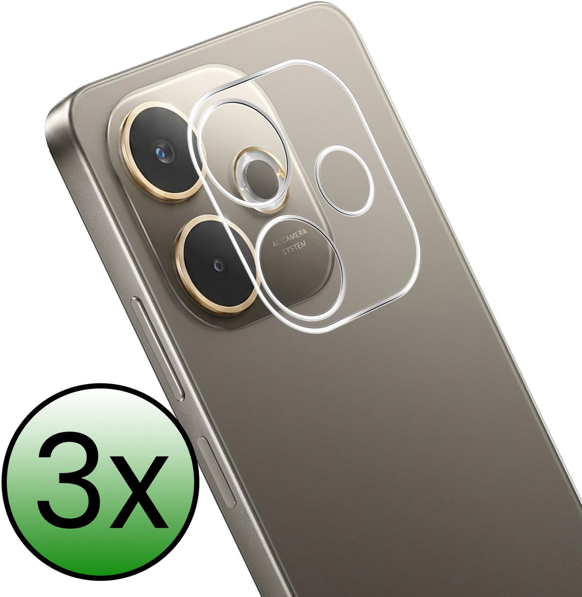 Camera Lens Protector - 3 Stuks Geschikt voor OPPO A5 Pro - Camera Screenprotector Beschermglas - Gehard Glas - Tempered Glass - Screen Protector