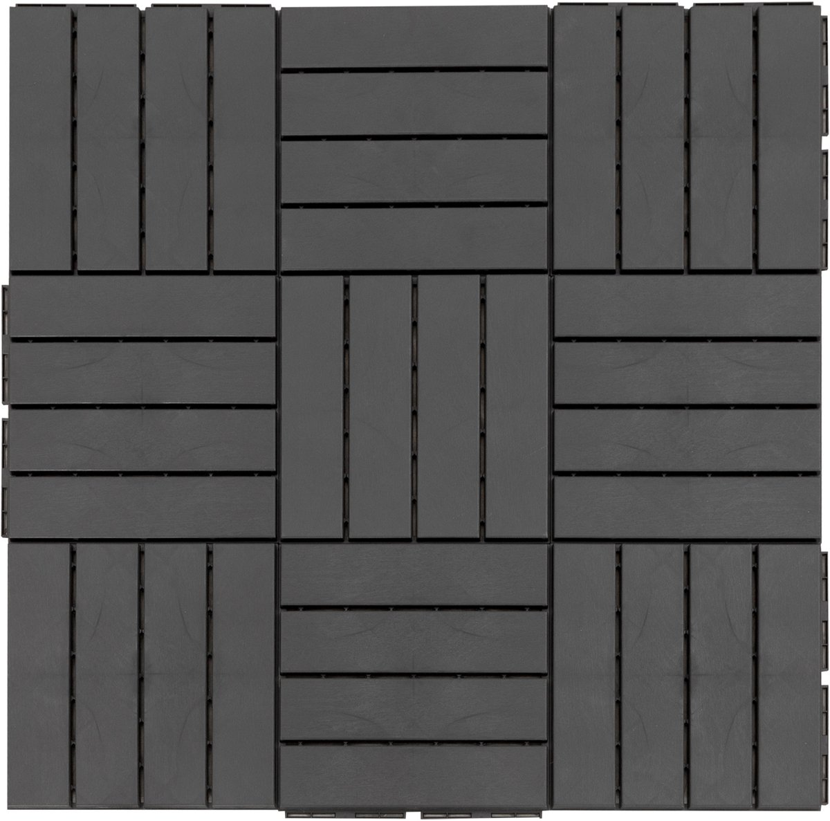 Terrastegels 30 x 30 cm - 9 stuks - 0 - 81 m² - kliktegels - balkontegels met kliksysteem - drainagefunctie - vloertegel voor terras/balkon - zwart