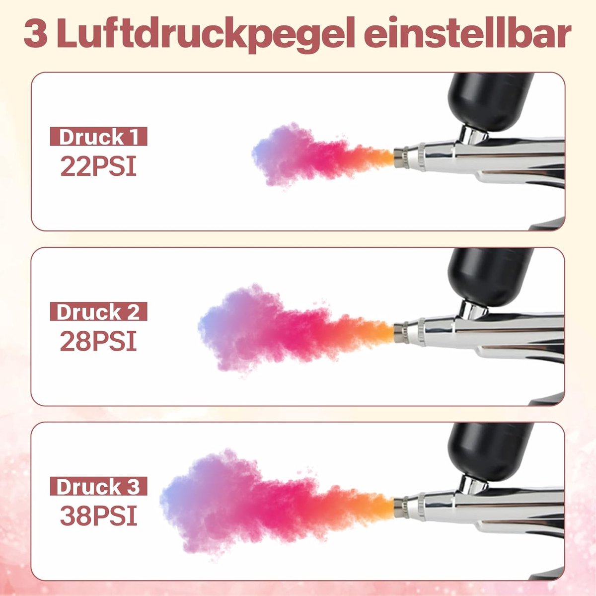 AirBrush Compressor Set, Multifunctional Handheld Airbrush Gun for Nail Design, Cake Decoration, Makeup, Tattoo - ShopVlot