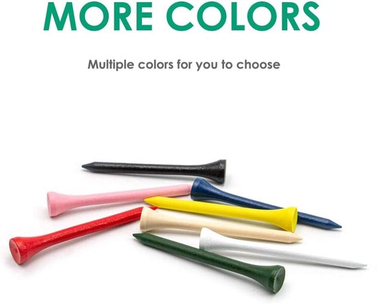 Gemengde Golf Tees - 100 Stuks in Diverse Kleuren, 54mm, 70mm, 83mm - Perfect voor Training en Recreatief Spelen van Merkloos — afbeelding 3