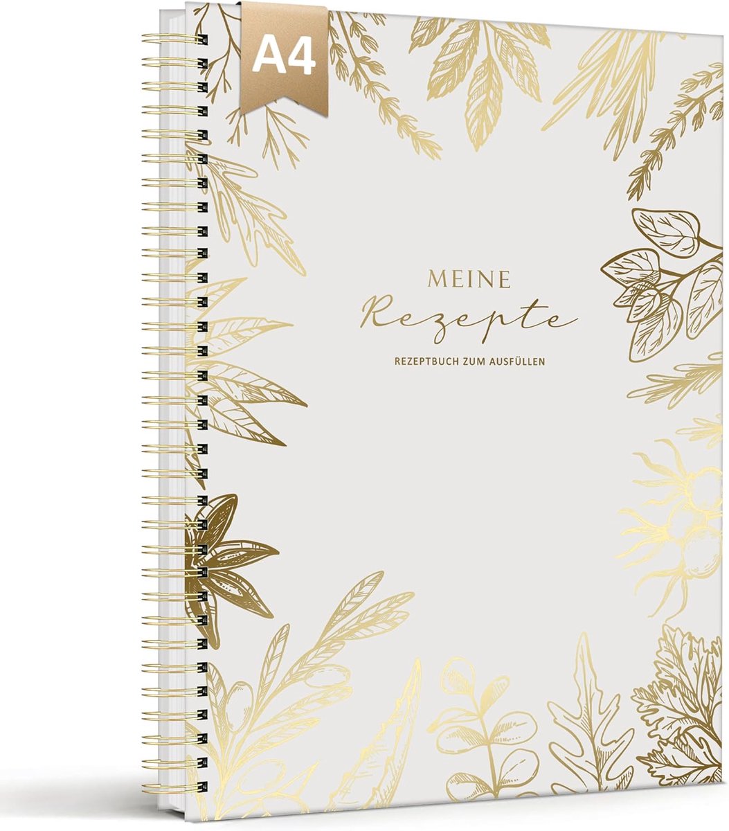 BIROYAL Ringblokken, omslag met plantenpatroon, beige - ShopVlot