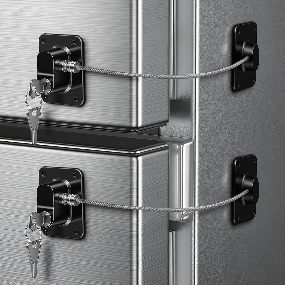 Window Protection for Children, 2 Pieces, Key Model for Drawers, Drawer Lock for Doors, Windows, Fridge with Stickers - ShopVlot