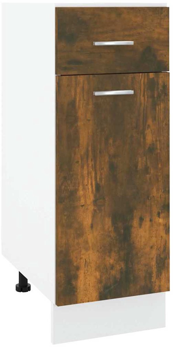 vidaXL Onderkast - met - lade - Lyon - 30x46x81,5 - cm - bewerkt - hout - gerookt - eiken gerookt eiken