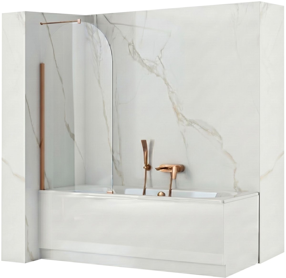 Rea - Bad Scherm Travis Copper Brush 80 - 0,8 x 80 x 140 cm