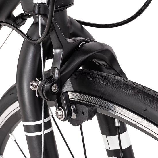 Racefiets 52 cm - Voor dames en heren in de stad en op de weg - Met 14 versnellingen en lichtgewicht aluminium frame - Wit aluminium frame — afbeelding 4
