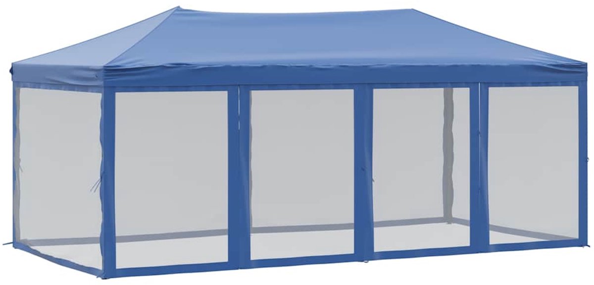 vidaXL Partytent inklapbaar met zijwanden 3x6 m blauw