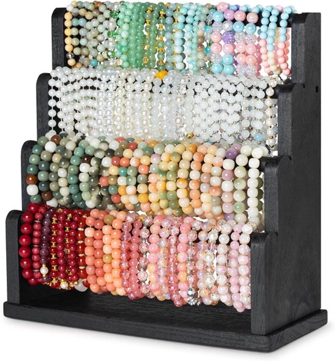 Houten Armbandhouder voor Vrouwen, Verwijderbare Sieraden Organizer voor Armbanden, Hoofdbanden en Horloges, Ideaal voor Thuis en Winkels