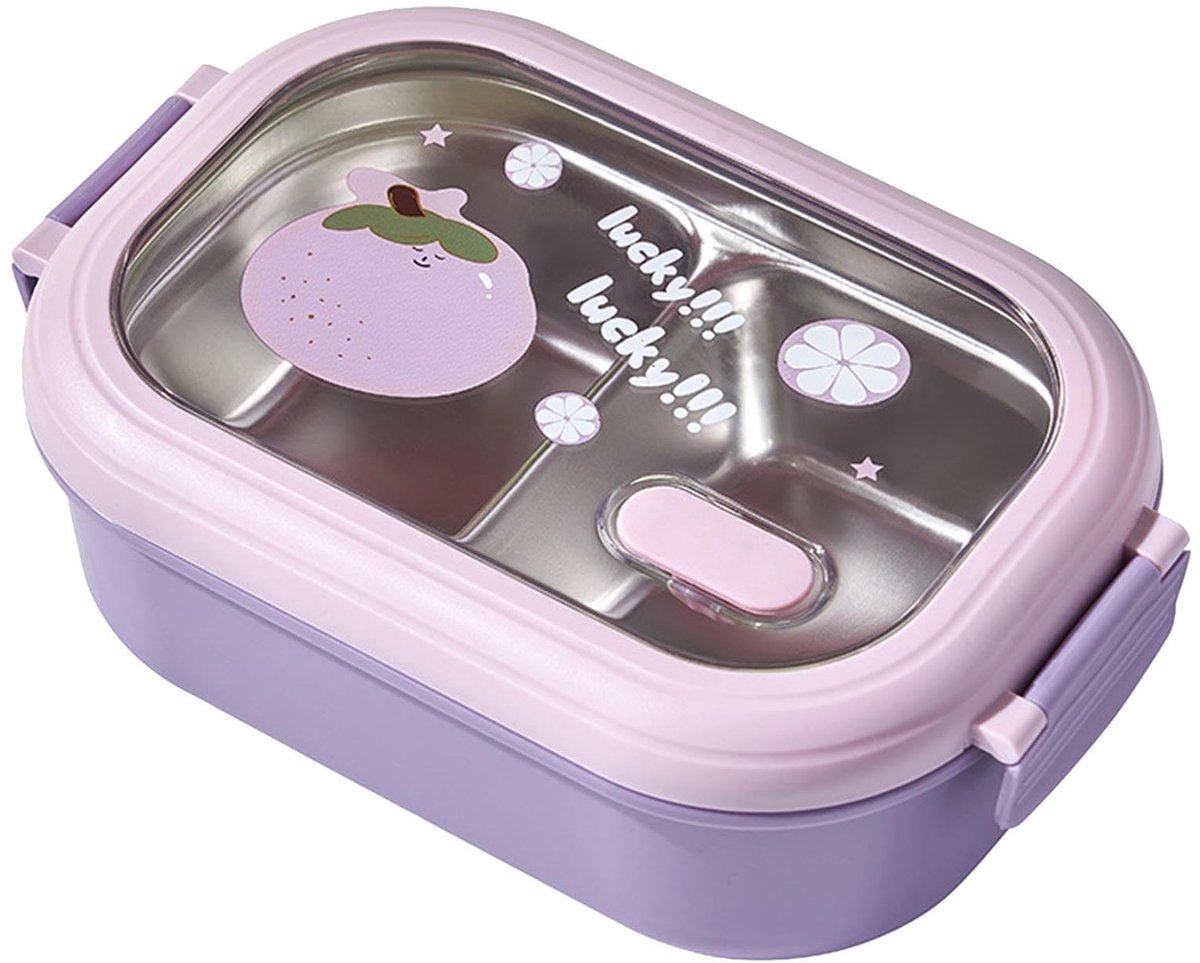 Solidchoice - Lekvrije RVS Lunchbox met 2 Compartimenten