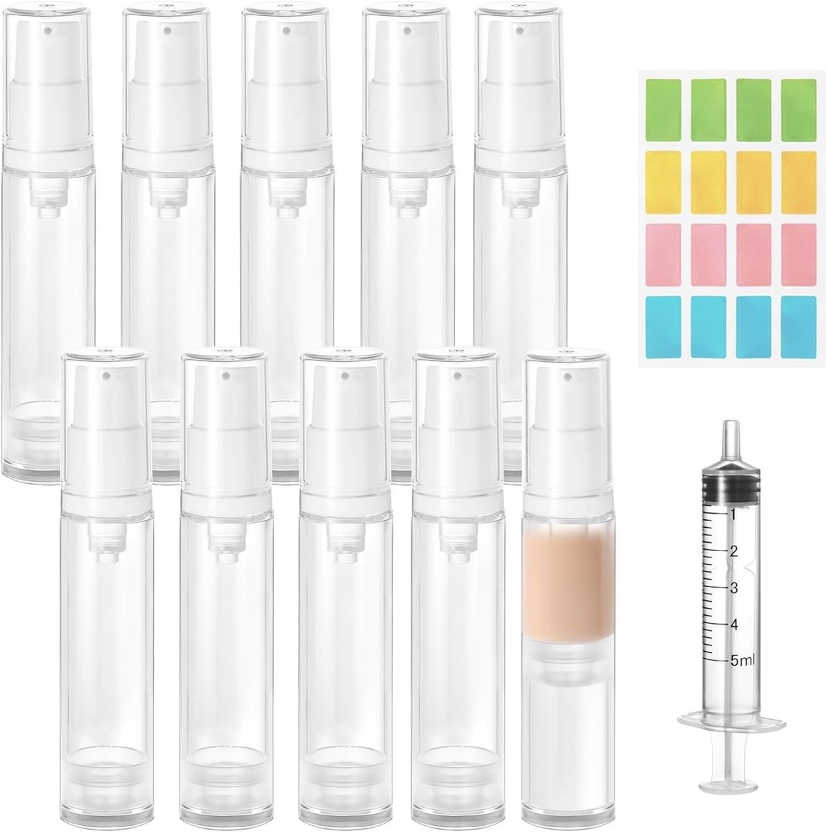 Solidchoice - 10 Stuks 10ml Airless Pompdispenser voor Cosmetica