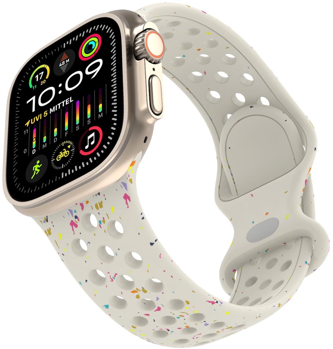 Solidchoice - Sportarmband voor Apple Watch Ultra 49 mm, Siliconen Ademend