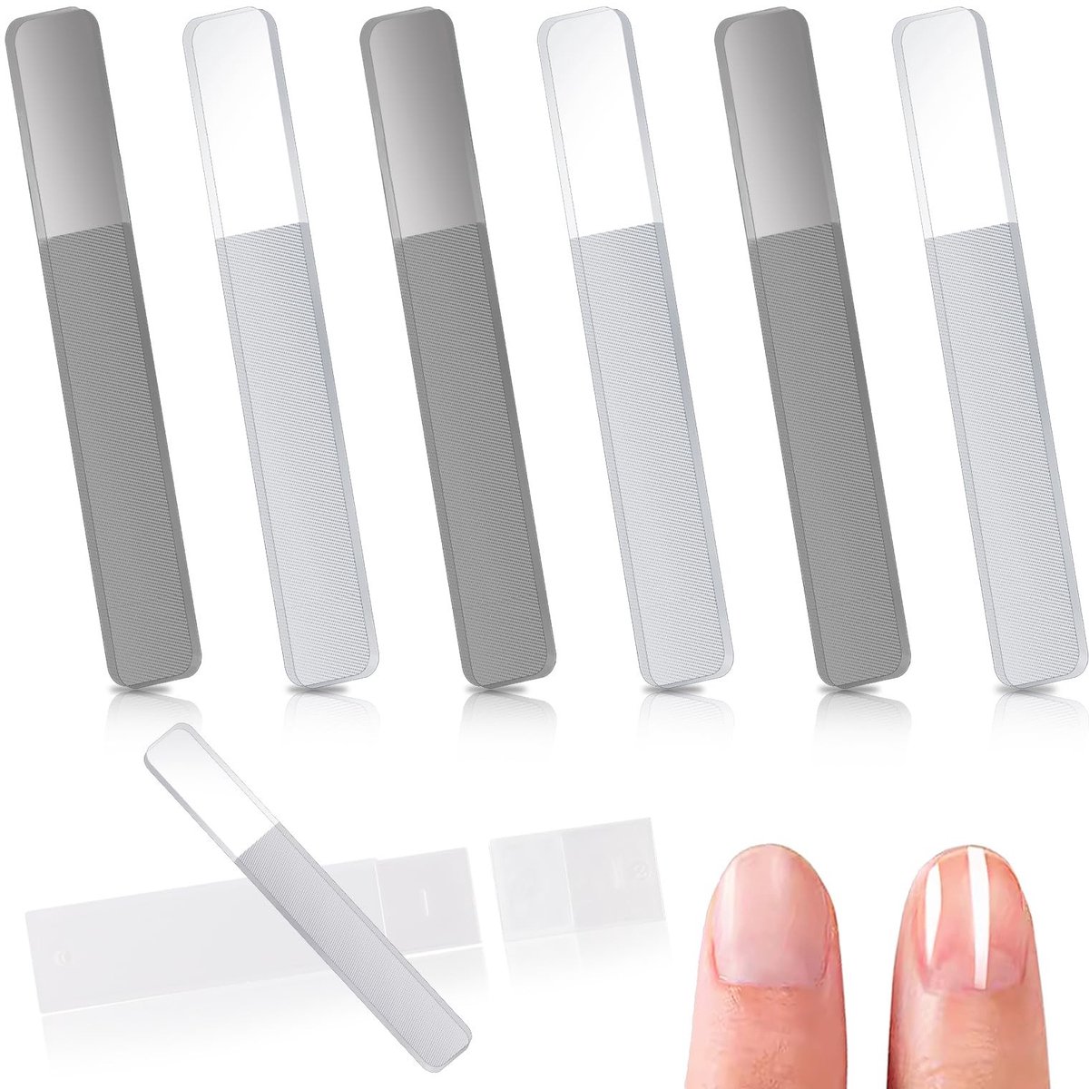 Solidchoice - Set van 6 Nano Glas Vijl voor Natuurlijke Nagels