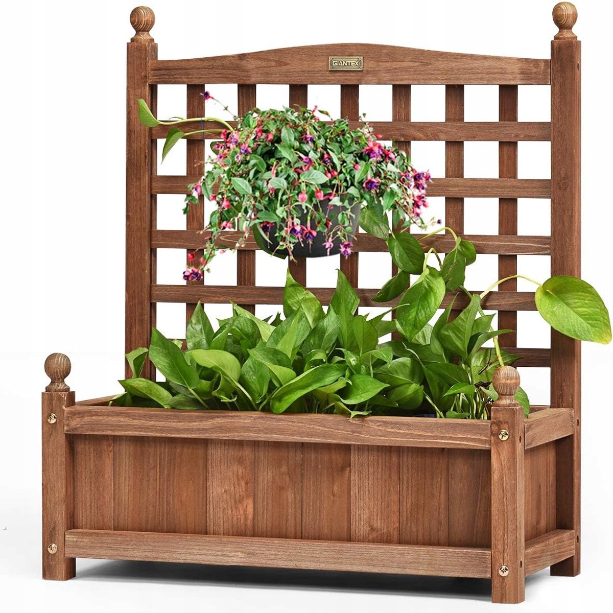 Houten bloembak met pergola - Tuin, terras, balkon