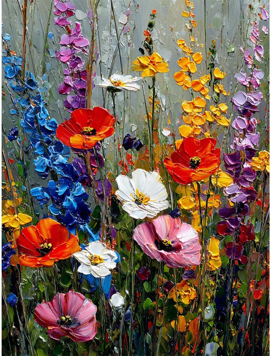 Gemartmall Wilde bloemen schilderen op nummer voor volwassenen, wilde bloemen, schilderen op nummer, voor volwassenen - ShopVlot