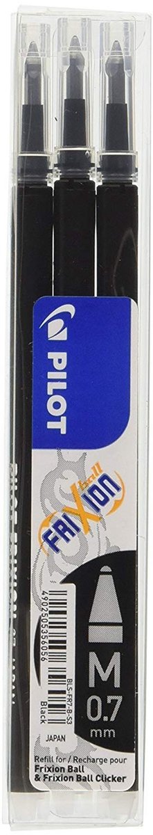 Solidchoice - Vulling voor Frixion Ball Pen, Set van 3 Zwart
