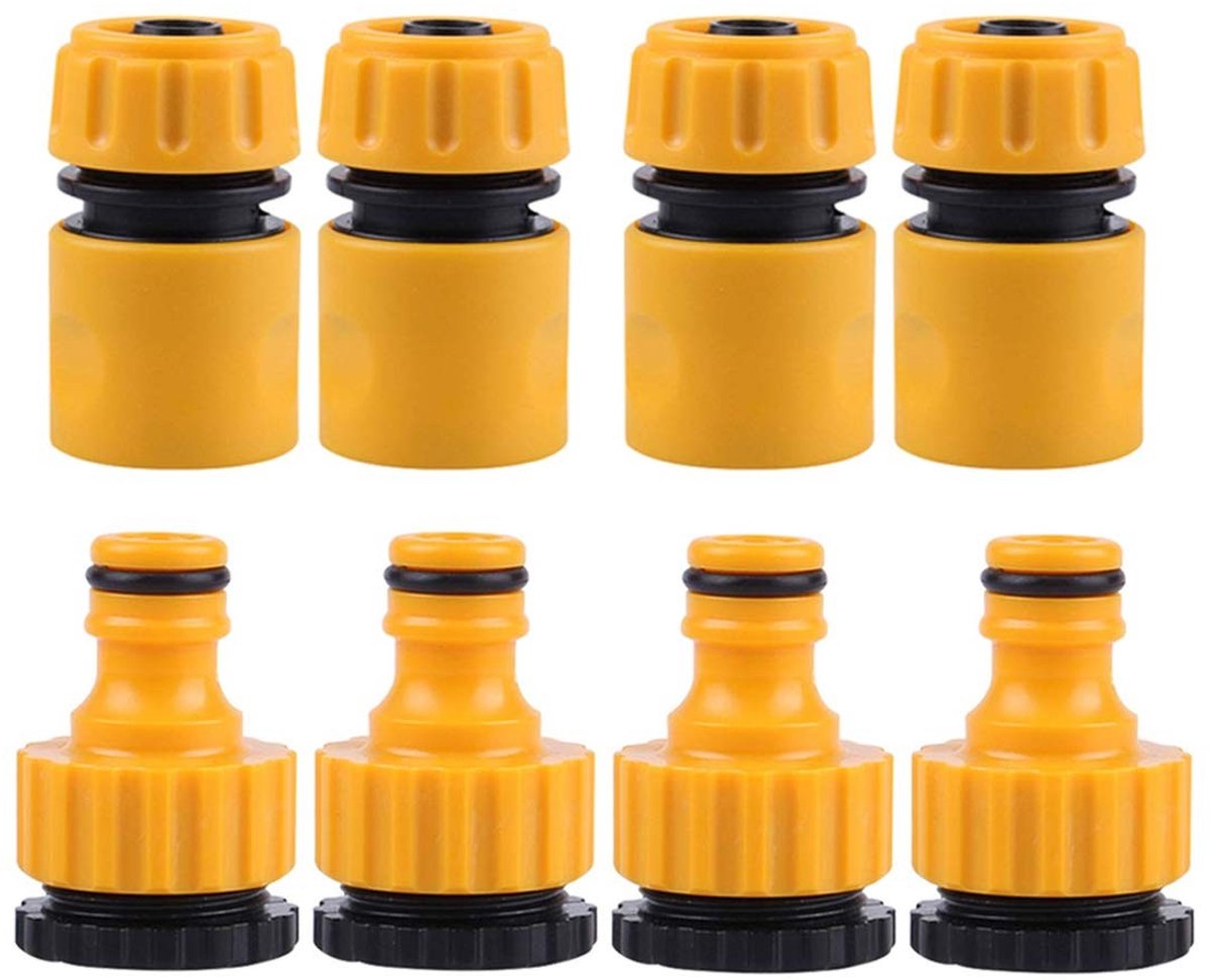 Solidchoice - Set van 8 Tuinslang Aansluitingen met 2-in-1 Tuinkraan Connector