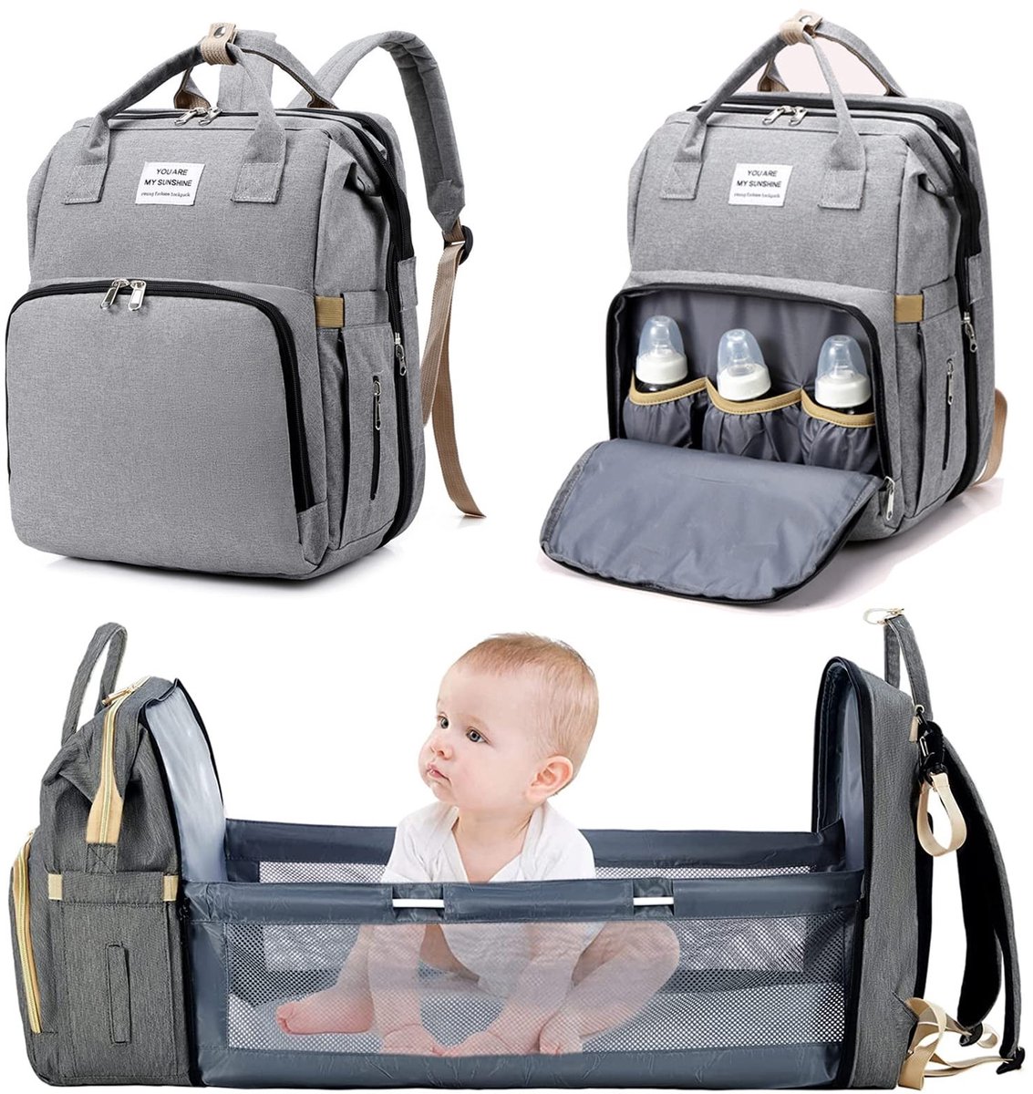 Solidchoice - Baby Diaper Bag - Multifunctionele Rugzak met Verschoonmat