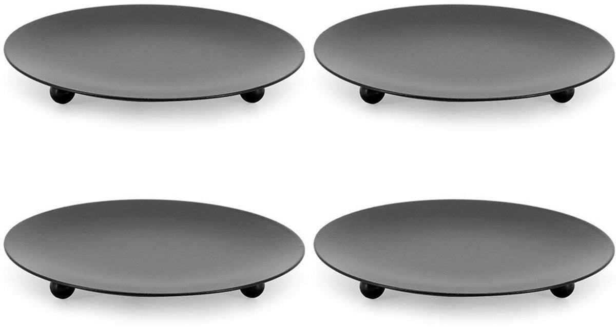 Solidchoice - Set van 4 Kaarsenhouders van Metaal voor Decoratie