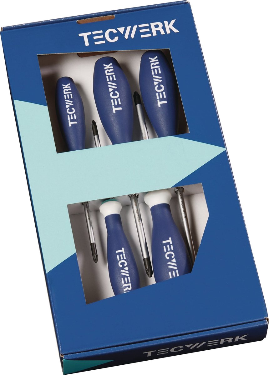 Schroevendraaierset 6-delig.TORX® Meercomponentenhandvatten Rondkl.TECWERK