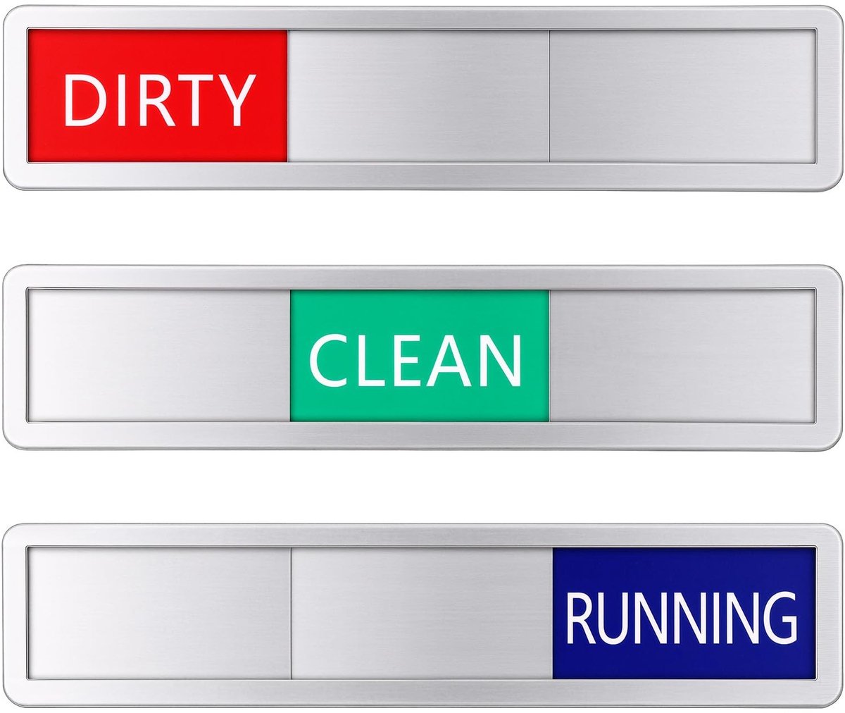 Solidchoice - 3 Status Vaatwasser Sticker - Zelfklevende Schoon en Vuile Symbool Sticker
