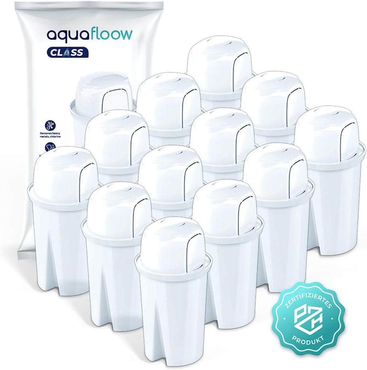 Waterfilterpatronen 12 Stuks - Vervanging voor Brita Classic en Dafi Family - Vermindert microplastics en chloor - ShopVlot