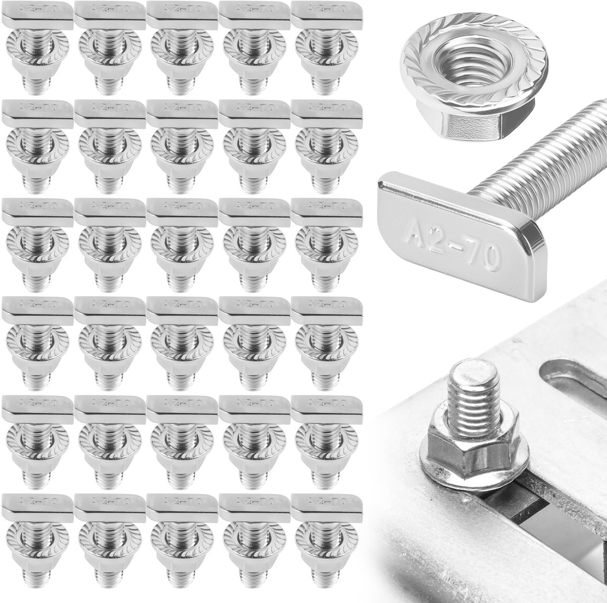 Hammerkopschroeven 30mm M8 - RVS - Hoge temperatuur weerstand - Ideaal voor zonnepanelen - ShopVlot