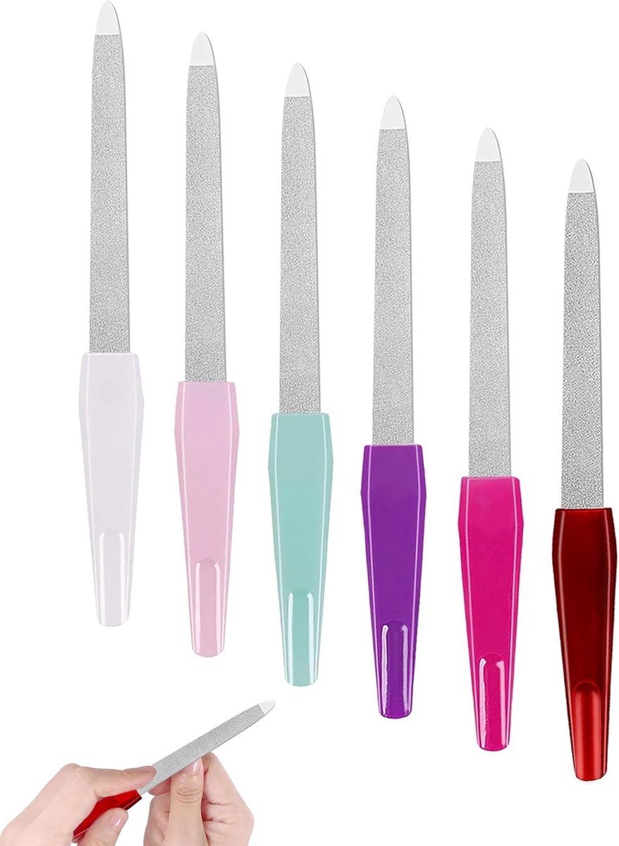 Nagelvijlen 6 stuks - Professionele metaal nagelvijl - Geschikt voor thuis en salon - Perfecte nagelverzorging - SnelShoppen