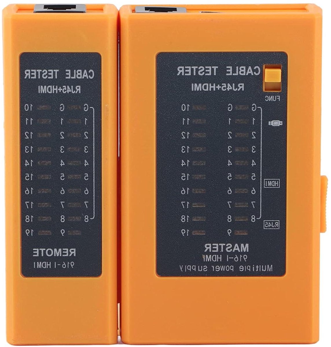 Netwerkkabeltester - Draadtester Kabelzoeker - Netwerk Installatie - Multifunctioneel Indicator Display - 17 x 13 x 4 cm - Grijs