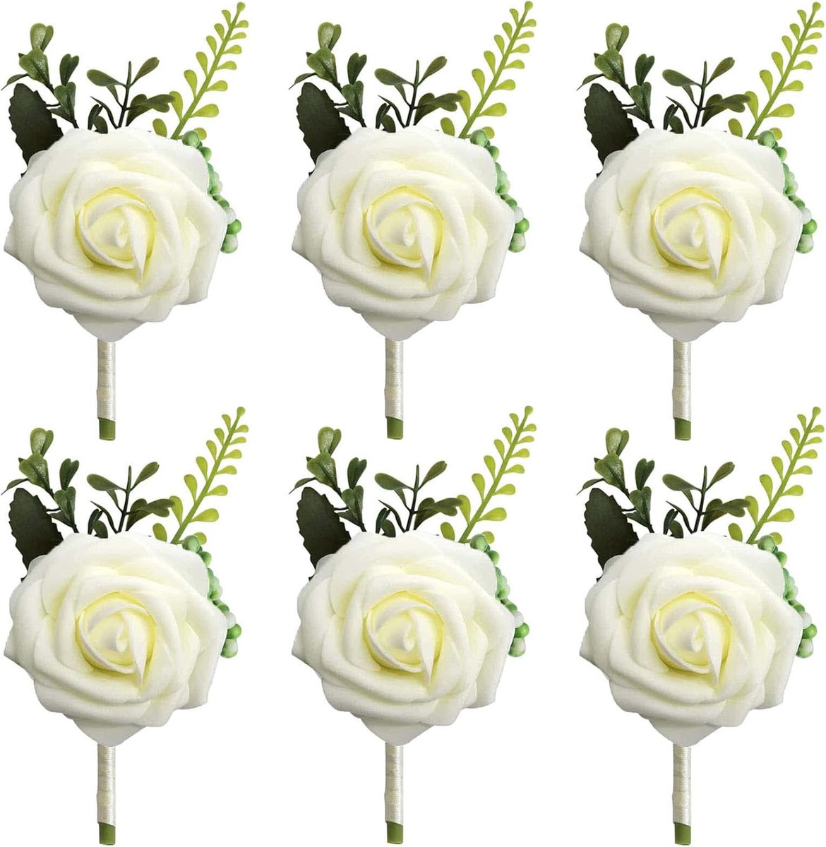 Bruidsbloemen Lichter 6 Stuks - Rozenbloem Pick - Bruiloft Decoratie - Perfect voor Pak en Prom - SnelShoppen