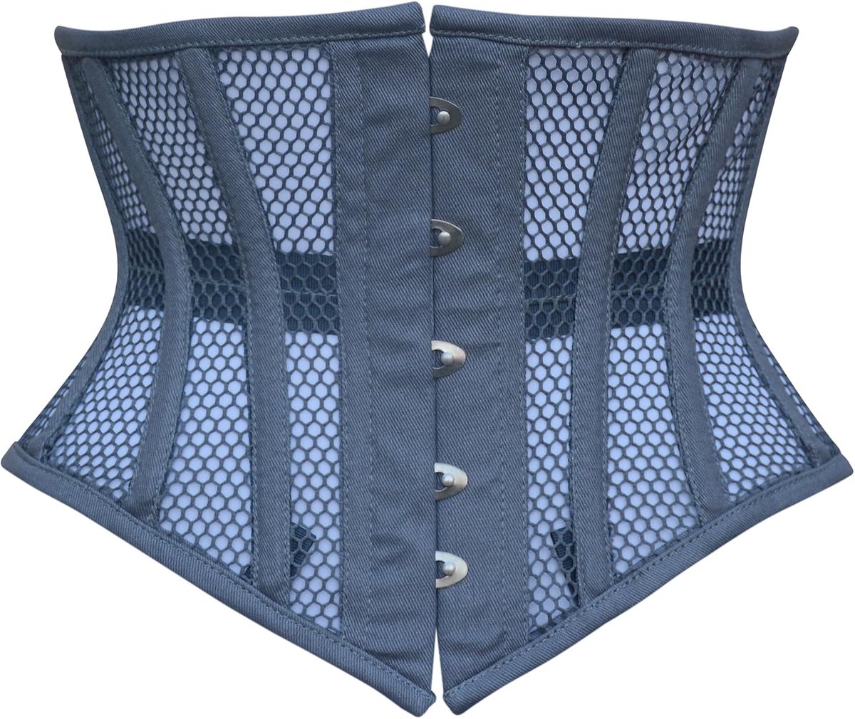 Onderbust corset zwart gaas - stalen boning - korte torso - accentueert de taille - SnelShoppen
