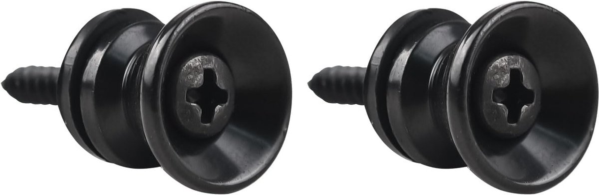 Guitar Strap Knop Set - 2 Stuks Zwart Metaal - Duurzaam en Betrouwbaar - Eenvoudige Installatie - SnelShoppen