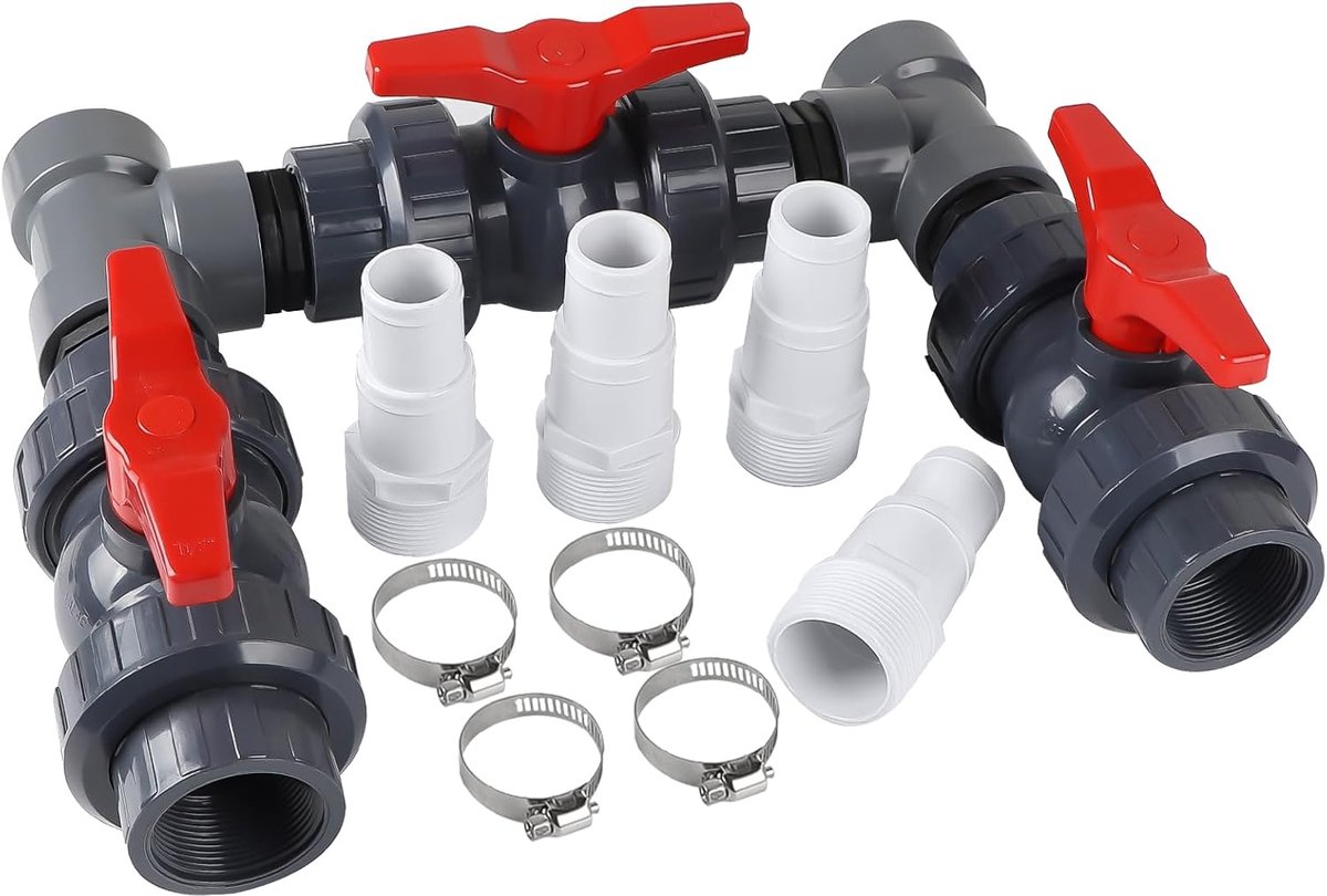 Bypass set voor zwembad - PVC - optimale waterdoorstroming - verbeterde prestaties van het zwembadsysteem - ShopVlot