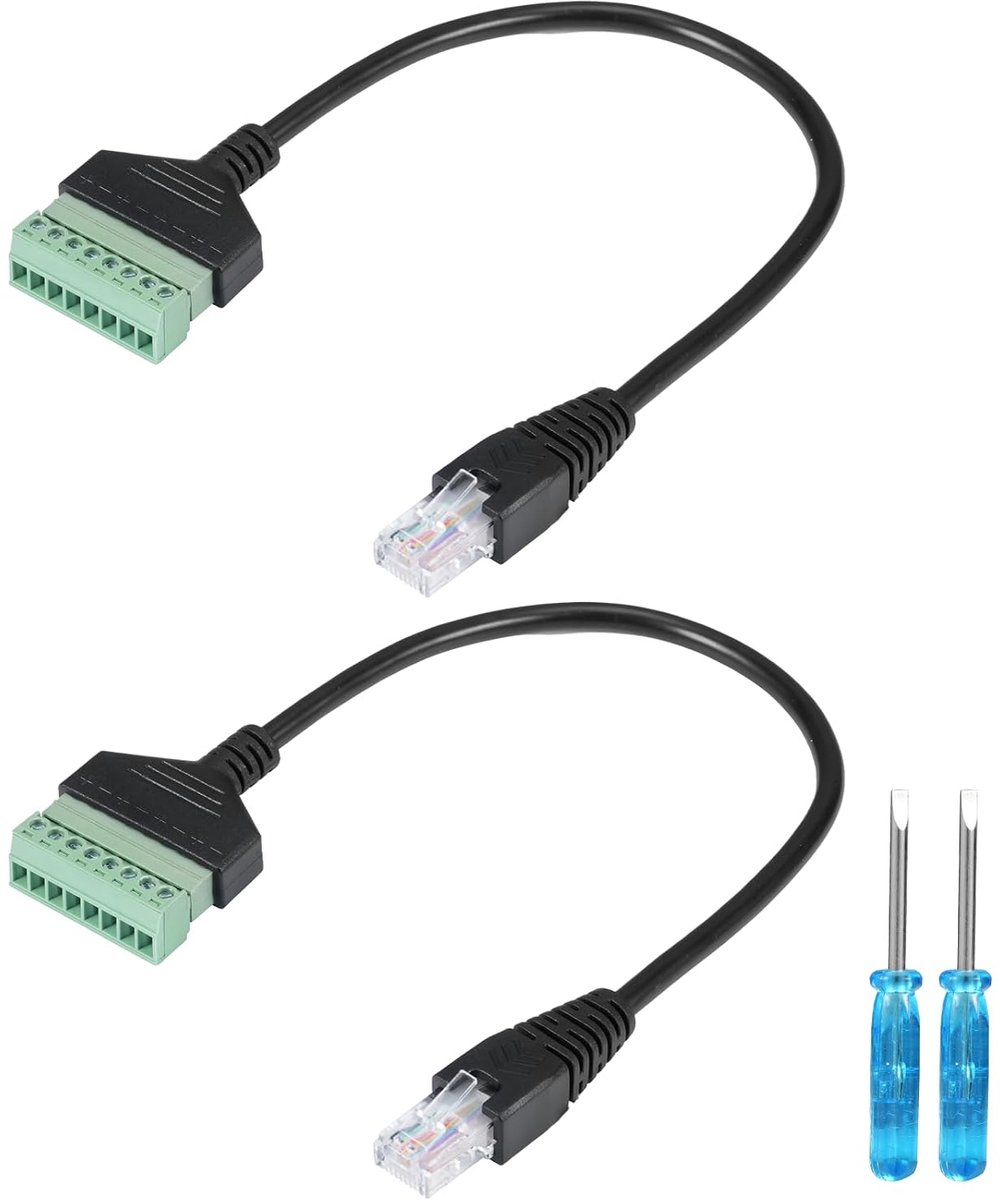 RJ45 adapter 30 cm - 8-pins schroefterminal blok - stabiele Ethernet verbinding - eenvoudig onderhoud - ShopVlot