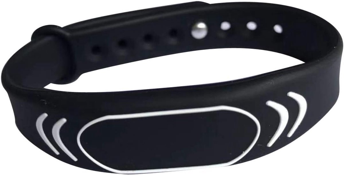 RFID polsbanden EM4100 125KHZ - Zwarte siliconen armband - Verstelbaar - Ideaal voor toegangssystemen - ShopVlot