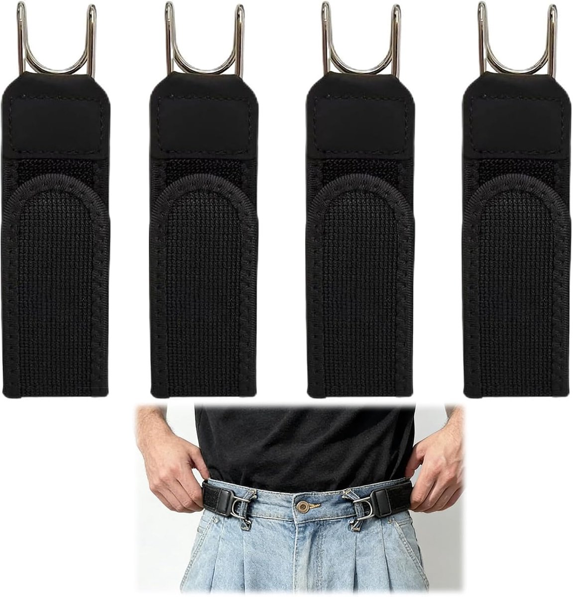 Belt zonder gesp - elastisch - met metalen haken - comfortabel voor dagelijks gebruik - ShopVlot