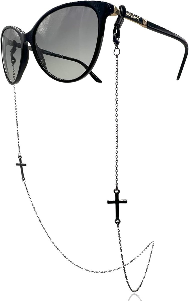 Brilketting zwart - corrosiebestendig - goud of zilver verguld - ideaal voor zonnebrillen en leesbrillen - ShopVlot