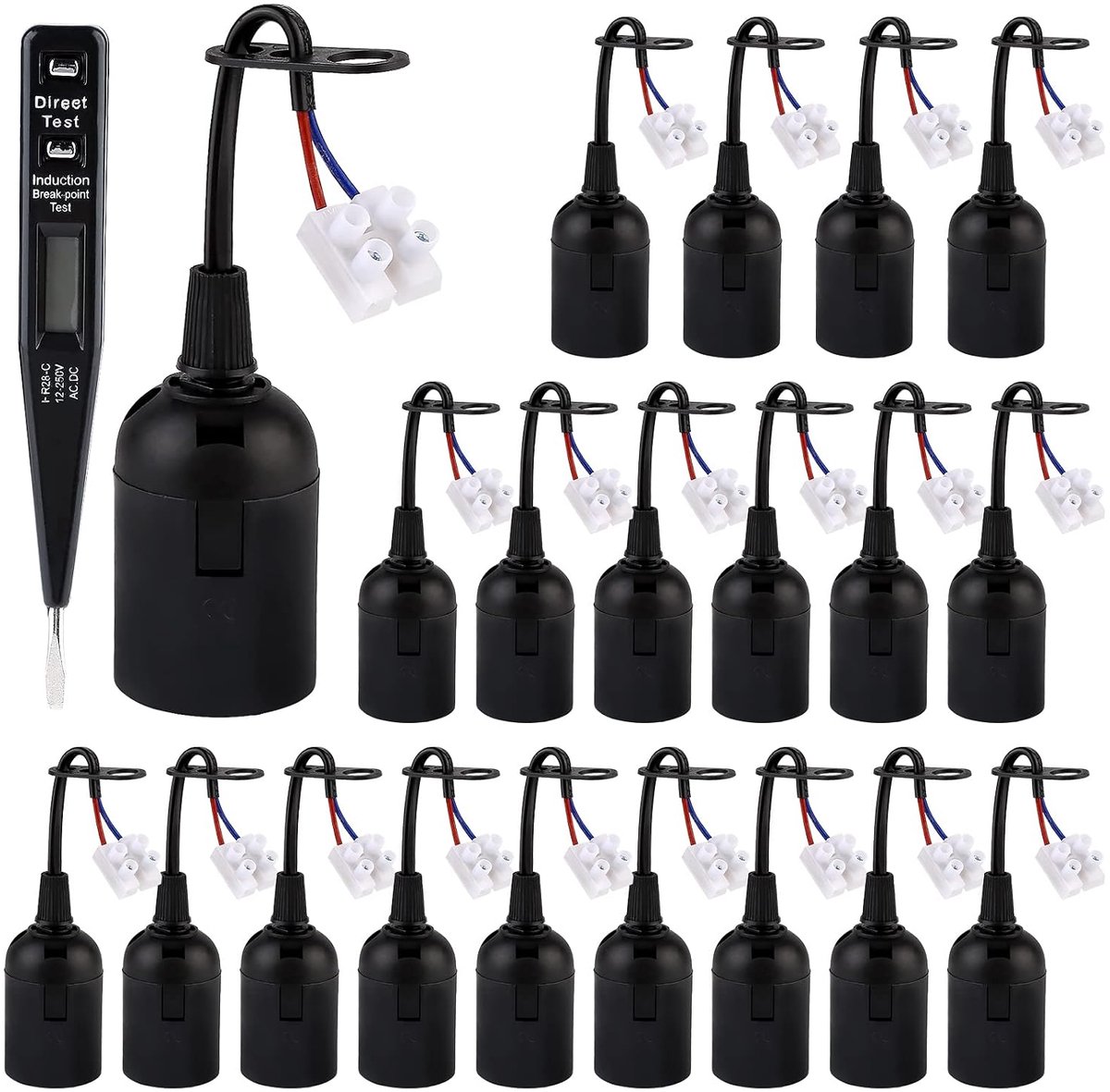 Lampfitting E27 - 20 Stuks Renovatie Fitting - Waterdicht en Duurzaam - Ideaal voor Bouwwerven - ShopVlot