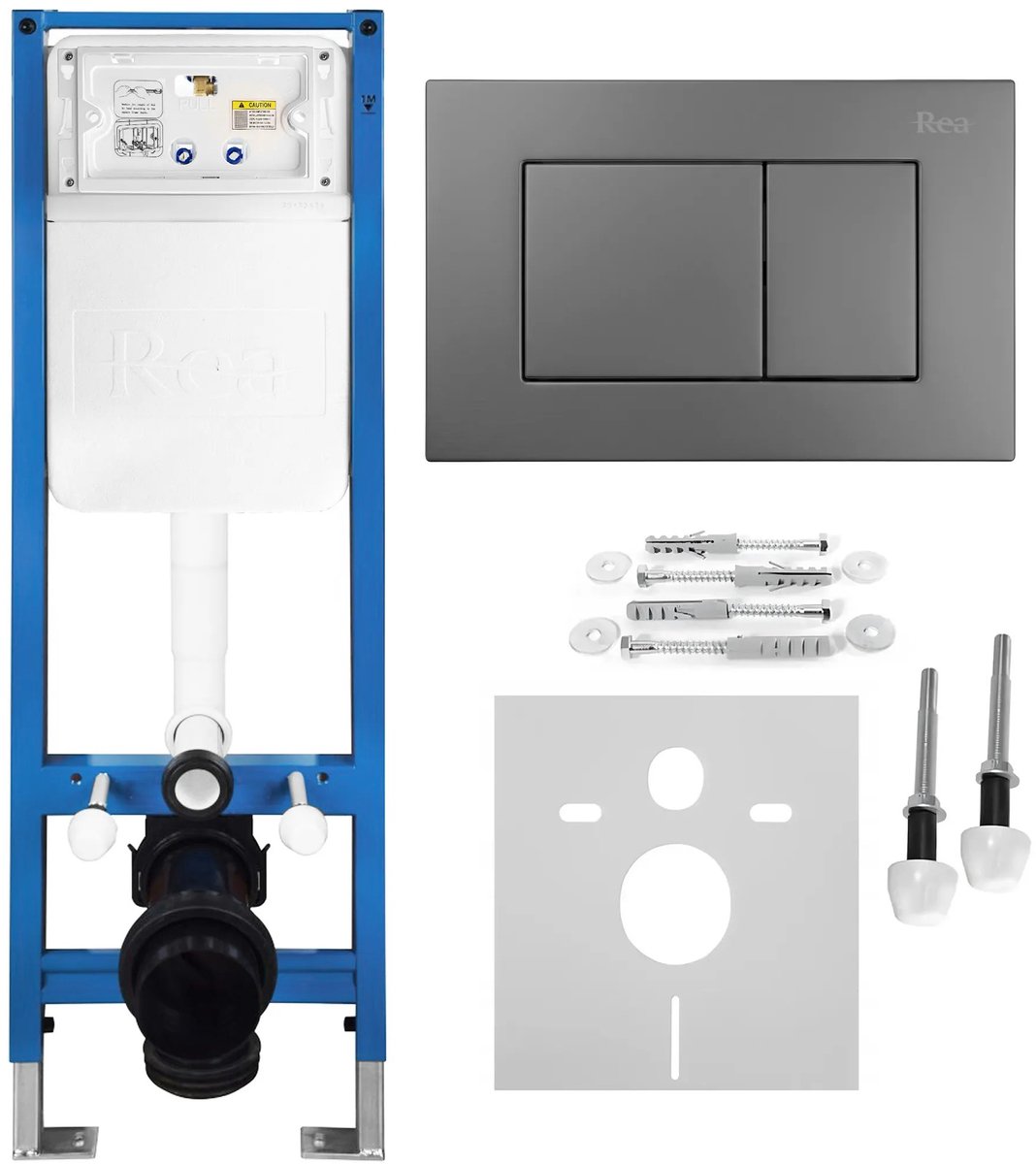 Rea - Inbouwframe Set Voor Wc Slim 024n Met J Titan Bedieningsplaat - 22 x 35,2 x 106,2 cm