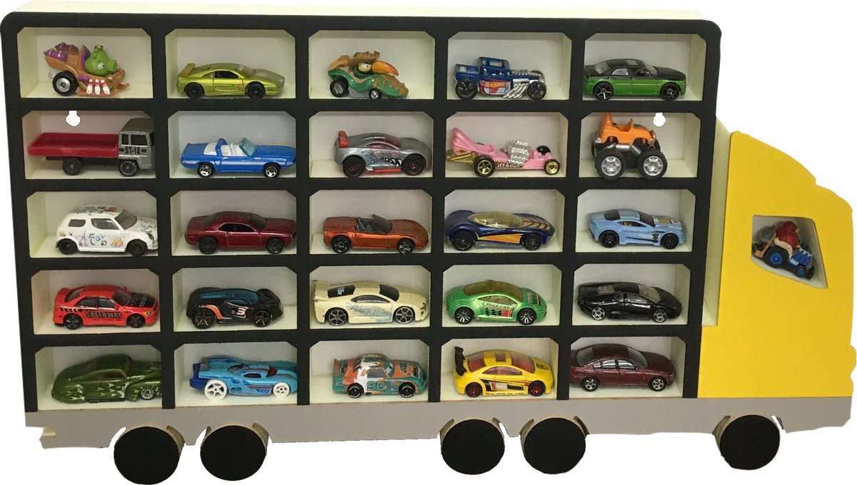 Opbergrek voor 25 speelgoedauto's, kinderkamer, wandmontage