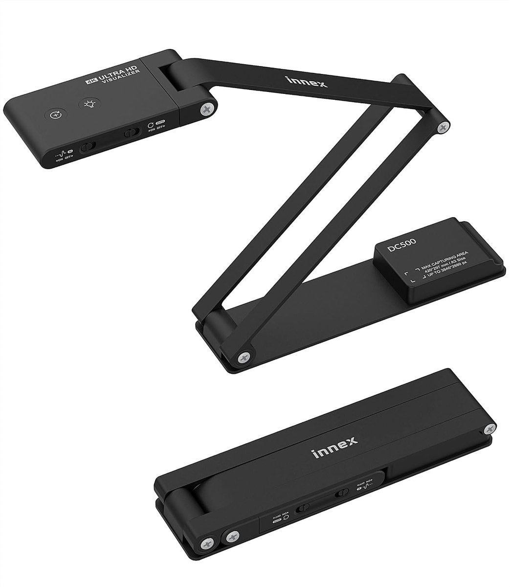 Innex DC500 4K USB Document Camera & 3-in-1 16MP Scanner - Noise Cancelling Microphone, Dual Auto Focus, Automatic - ShopVlot