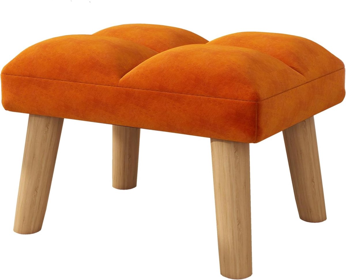 Voetenbankje 40 x 30 cm - Velours - Luxe uitstraling - Ideaal als voetensteun - SnelShoppen