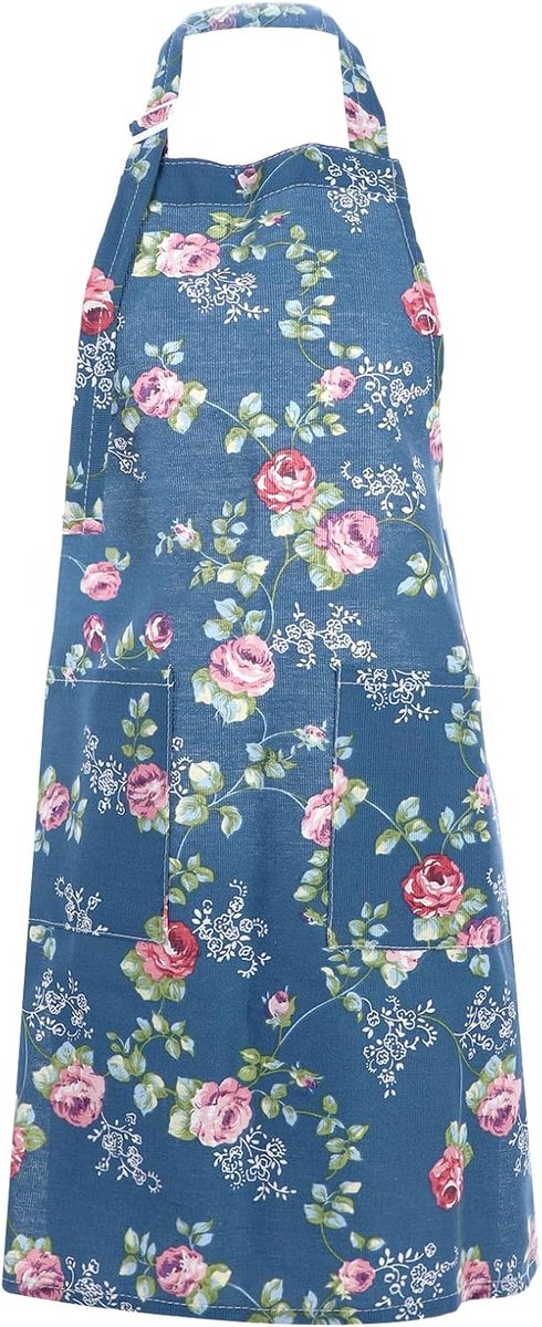 Schort Plus Size - Canvas Schort met Grote Zak - Leuk Bloemenpatroon - Ideaal voor Koken en Bakken - SnelShoppen