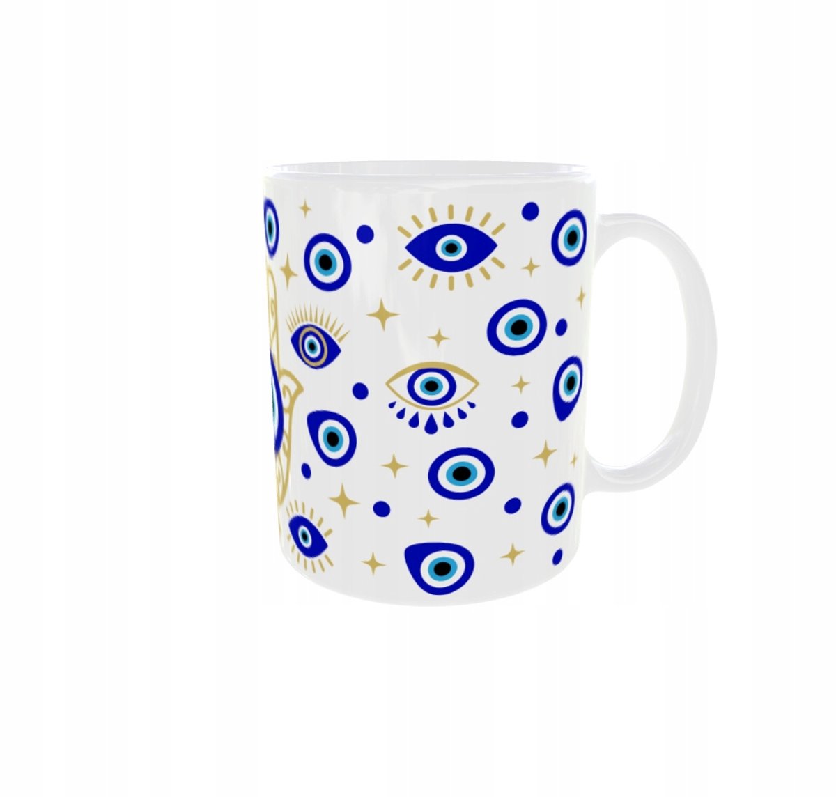 Griekse Nazar Oog Mok 300ml - Keramiek, Vaatwasmachinebesteniging