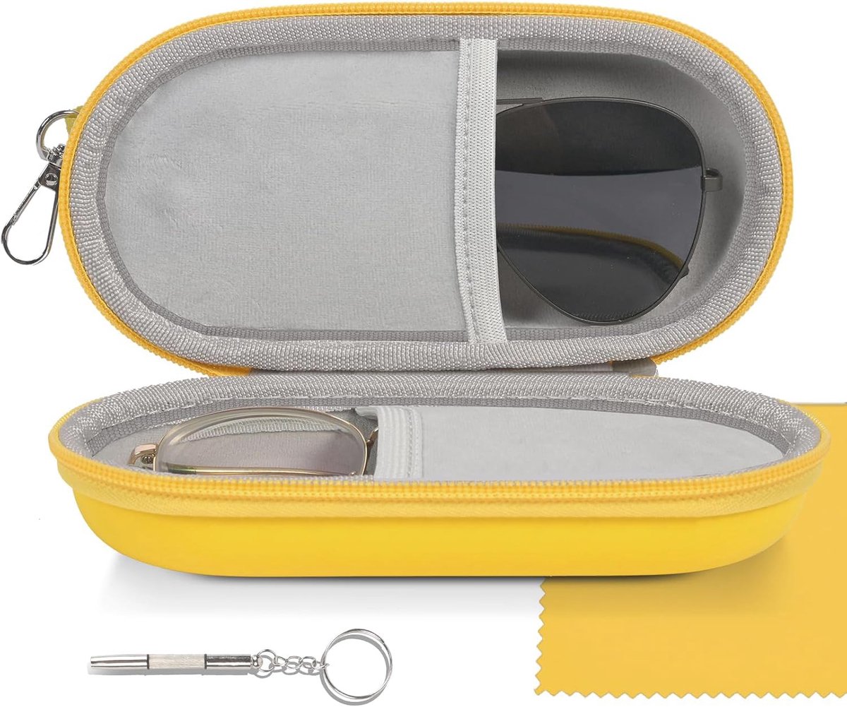 Bril etui - leer - rits - voor zonnebrillen en brillen - SnelShoppen