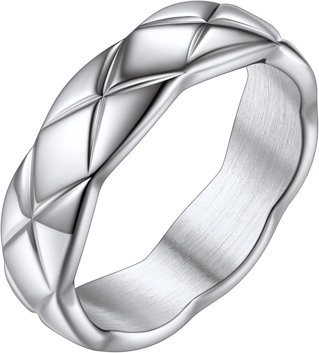Partnerring voor dames en heren, 6 mm breed, gepersonaliseerd X-kruis design, verlovingsring, aanzoeksring, trouwring, 18k verguld/roestvrij staal, bruiloft, jubileum, modesieraad