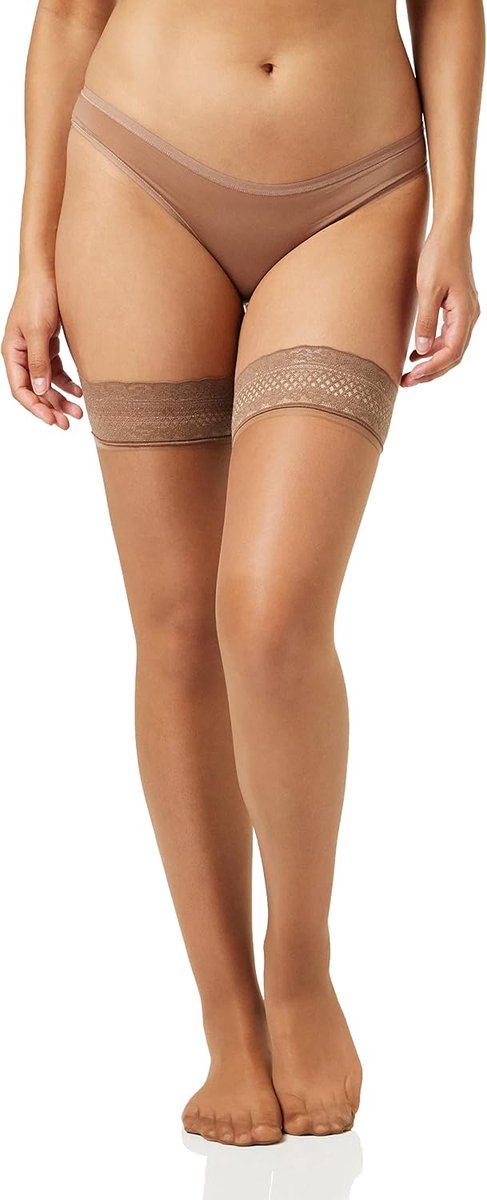 1 x kousenband dames Up Beauty Voile, beige, M