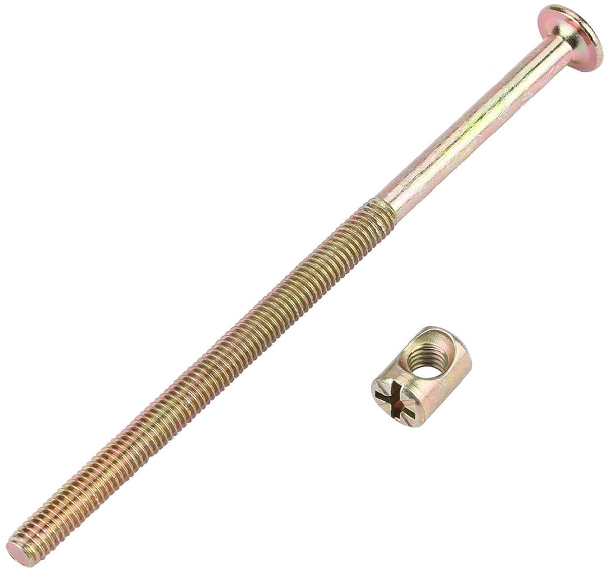 120 mm zeskantschroeven en moerenset, 10 stuks M6 koolstofstaal verzinkte hamerkopbevestigingen voor machines, uitrusting en algemeen gebruik in de bouw (6 * 110mm 10st)