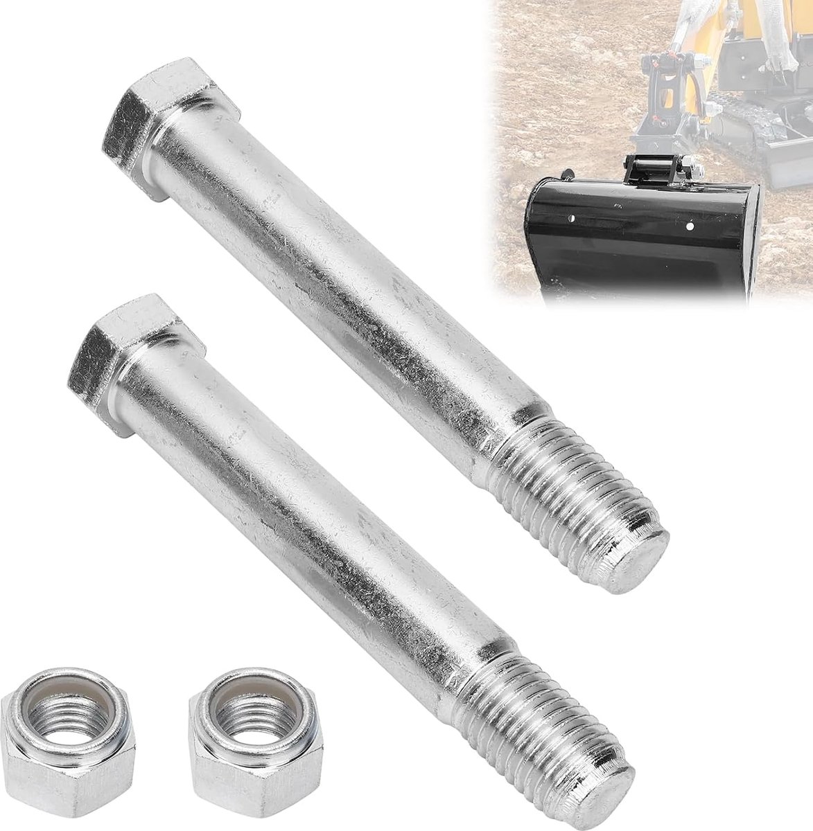 2 stuks mini-graafmachine-bouten met 25 mm buisdiameter, verwisselbare verbindingsbouten voor mini-graafmachines, accessoires, graafmachinerpennen voor het aansluiten van lepel